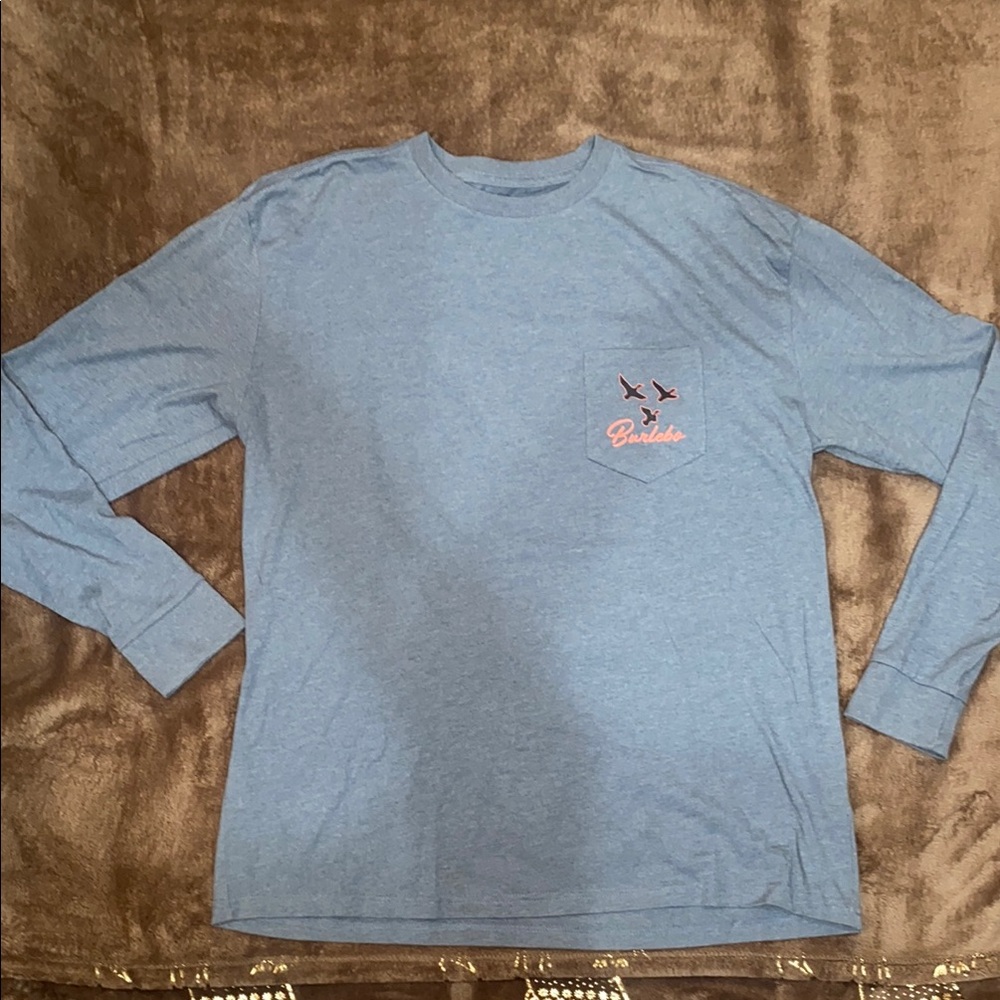 BURLEBO Men’s Gray/Blue Bird Dog Long Sleeve T-Shirt
